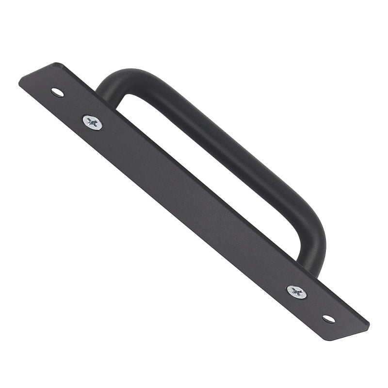NWUCZW Barn Door Handles 8 Pcs Sliding Door Handle 6.3 Inches Hole Center Black Barn Door Handles Cabinet Handles Door Pull Handle Zinc Alloy Door Pulls with Plate for Sliding Closet Door Handle - Image 4